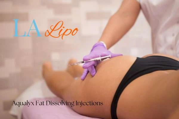 Woman having fat dissolving injections Whitley Bay on thighs