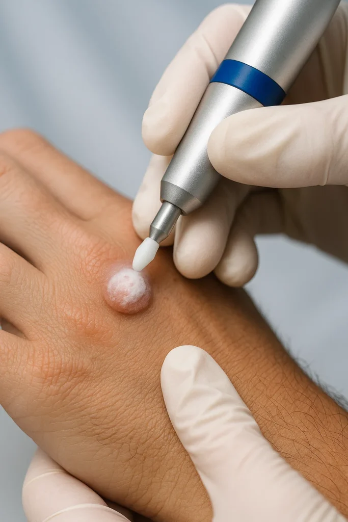 example of wart removal Whitley Bay using cryopen
