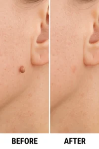 Skin tags removal Whitley Bay before and after