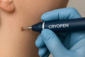 Person receiving skin tag removal Whitley Bay