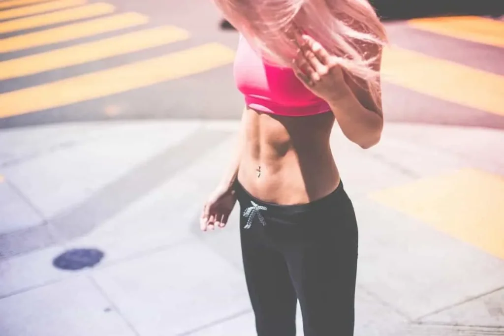 Woman with toned stomach after LA-EMS Body Sculpting Treatment Whitley Bay